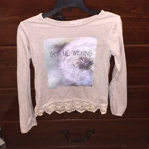 Beige "got me wishing" long sleeve tee
